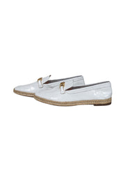 Current Boutique-Schutz - White Croc Embossed Leather Espadrille Loafer Sz 8.5