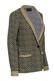 Current Boutique-Scotch & Soda - Black & Tan Printed Single Button Blazer Sz M