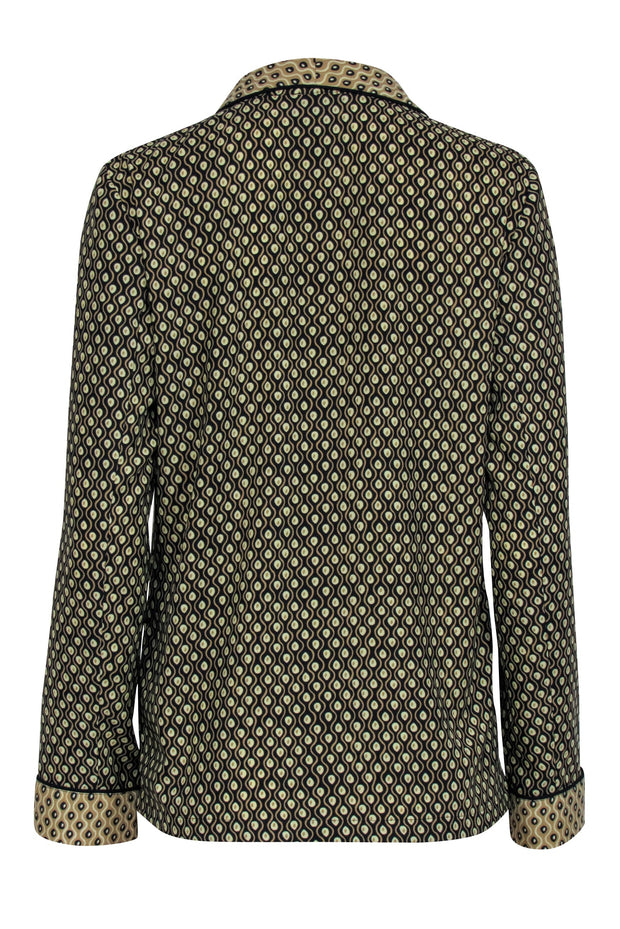 Current Boutique-Scotch & Soda - Black & Tan Printed Single Button Blazer Sz M