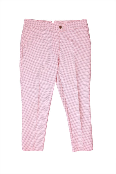 Current Boutique-See by Chloe - Light Pink Heart Print Tailored Pants Sz 8