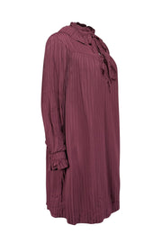 Current Boutique-See by Chloe - Maroon Texxtured Long Sleeve Shift Dress Sz M