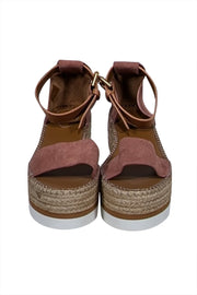 Current Boutique-See by Chloe - Pink Suede Espadrille Sandals Sz 10