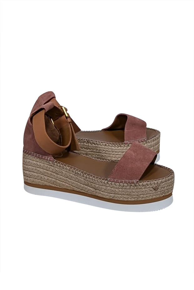 Current Boutique-See by Chloe - Pink Suede Espadrille Sandals Sz 10