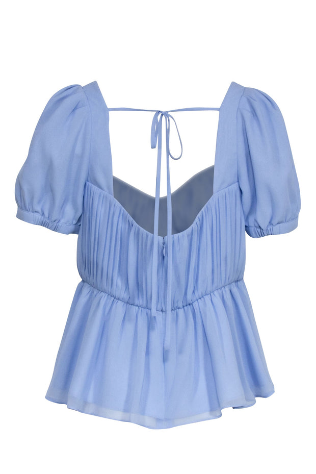 Current Boutique-Self-Portrait - Light Blue Pleated Peplum Top Sz 10