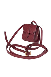 Current Boutique-Senreve - Wine Red Italian Pebbled Leather "Milli Maestra" Crossbody Mini Bag