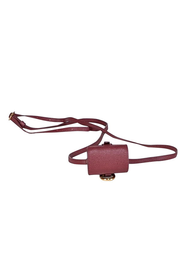 Current Boutique-Senreve - Wine Red Italian Pebbled Leather "Milli Maestra" Crossbody Mini Bag