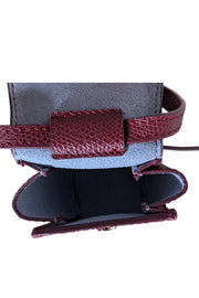 Current Boutique-Senreve - Wine Red Italian Pebbled Leather "Milli Maestra" Crossbody Mini Bag