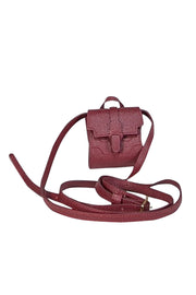 Current Boutique-Senreve - Wine Red Italian Pebbled Leather "Milli Maestra" Crossbody Mini Bag