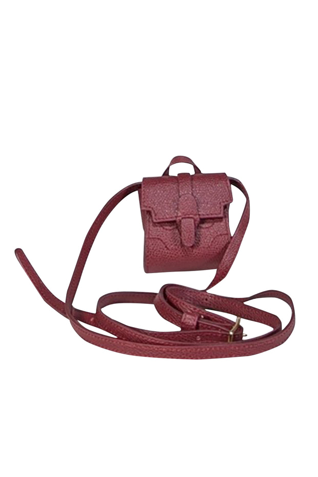 Current Boutique-Senreve - Wine Red Italian Pebbled Leather "Milli Maestra" Crossbody Mini Bag