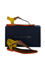 Current Boutique-Sergio Rossi - Tan, Yellow, & Orange Strappy Sandals Sz 8