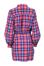 Current Boutique-Sezane - Pink & Blue Plaid Long Sleeve Button Front Sz 10