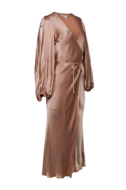 Current Boutique-Shona Joy – Pink Puff Sleeve Wrap Maxi Dress Sz 2