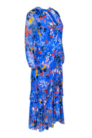 Current Boutique-Shoshana - Blue w/ Multi Color Floral Print Maxi Dress Sz 10