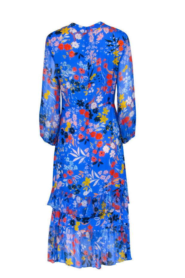 Current Boutique-Shoshana - Blue w/ Multi Color Floral Print Maxi Dress Sz 10