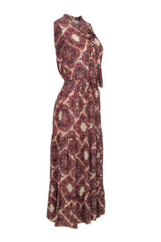 Current Boutique-Shoshanna - Beige w/ Multicolor Geometric Paisley Print Midi Dress Sz 0