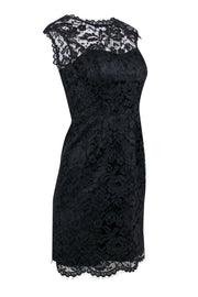 Current Boutique-Shoshanna - Black Lace Scopp Back Cap Sleeve Dress Sz 2