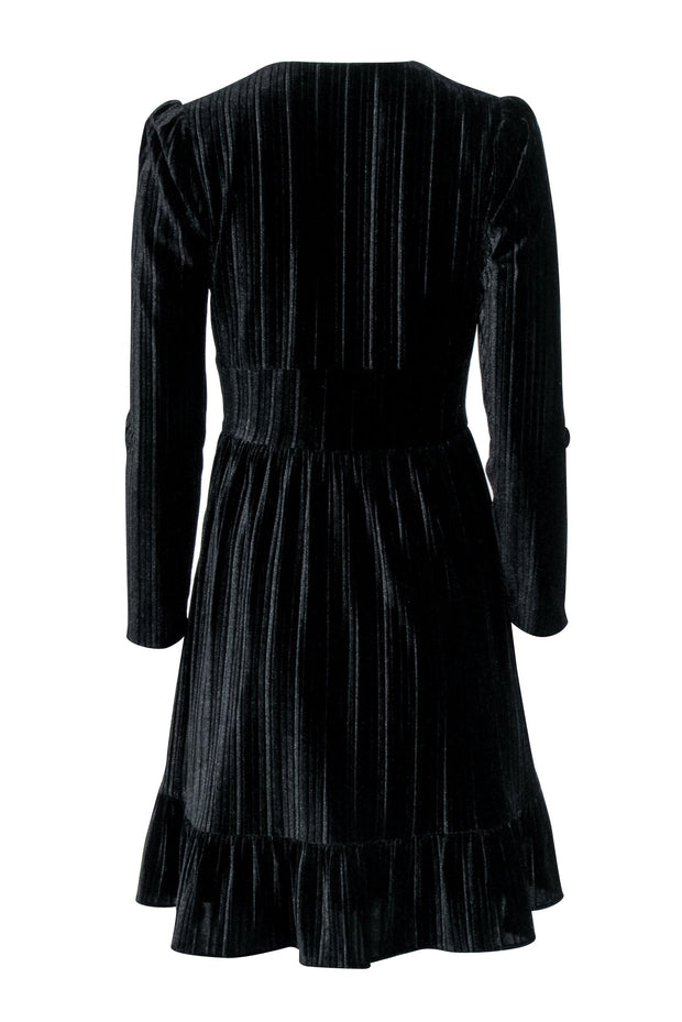 Current Boutique-Shoshanna - Black Velvet Ribbed Cocktail Dress Sz 4