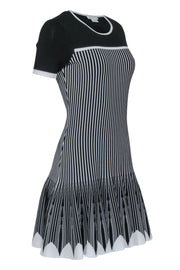 Current Boutique-Shoshanna - Black & White Stripe Short Sleeve Dress Sz S