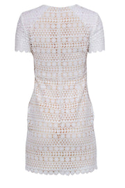 Current Boutique-Shoshanna - Ivory Lace w/ Beige Lining Short Sleeve Sz 2