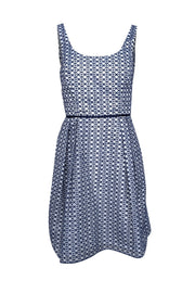 Current Boutique-Shoshanna - Navy & White Geometric Print Sleeveless Cocktail Dress Sz 8