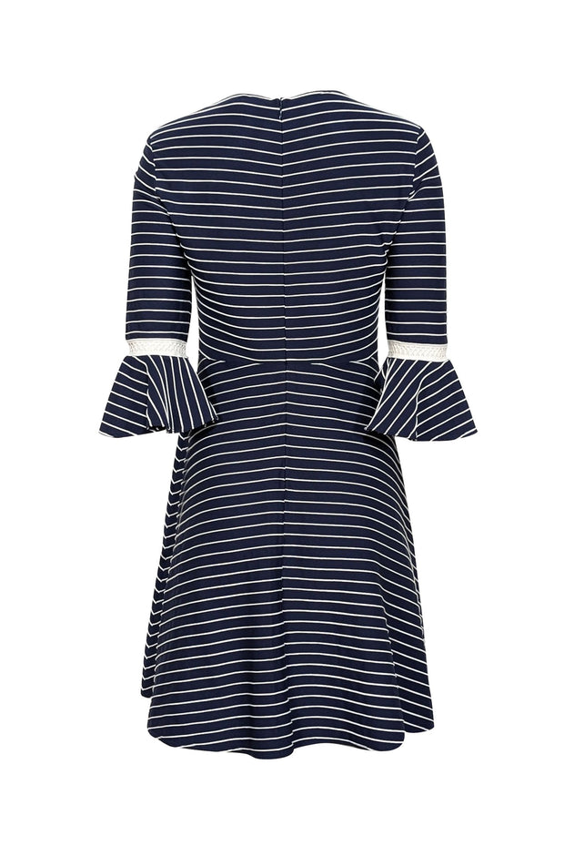 Current Boutique-Shoshanna - Navy & White Striped Bell Sleeve Dress Sz 4