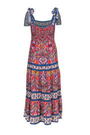 Current Boutique-Shoshanna - Orange Multicolor Paisley Print Midi Dress Sz 10