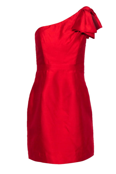 Current Boutique-Shoshanna - Red Silk One-shoulder Dress Sz 2