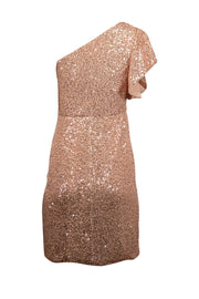 Current Boutique-Shoshanna - Rose Gold Pink Sequin One Shoulder Dress Sz 2