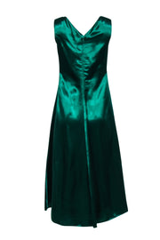 Current Boutique-Sies Marjan - Emerald Green Satin Sleeveless Midi Dress Sz 4