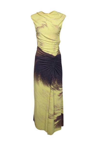 Current Boutique-Simkhai - Yellow & Brown Print "Acacia" Formal Dress Sz S