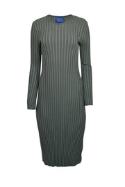 Current Boutique-Simon Miller - Green Ribbed Long Sleeve Dress Sz S