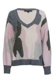 Current Boutique-Skull Cashmere - Pink & Grey Skull Back Print Sweater Sz M