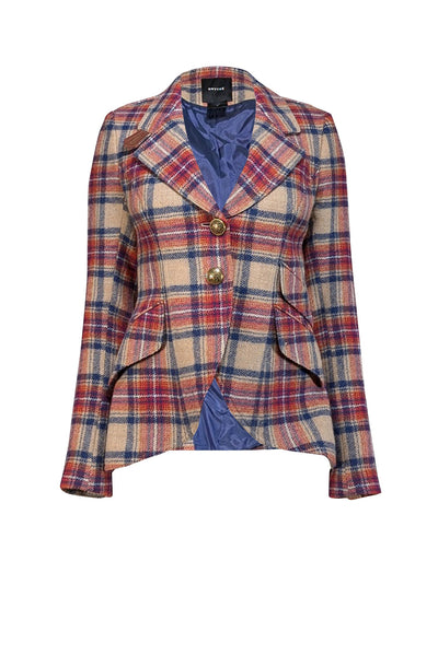 Current Boutique-Smythe - Light Brown, Red, & Navy Plaid Wool Blazer Sz 2