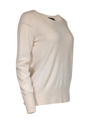 Current Boutique-Sofia Cashmere - Cream Cashmere Crewneck Sweater Sz L