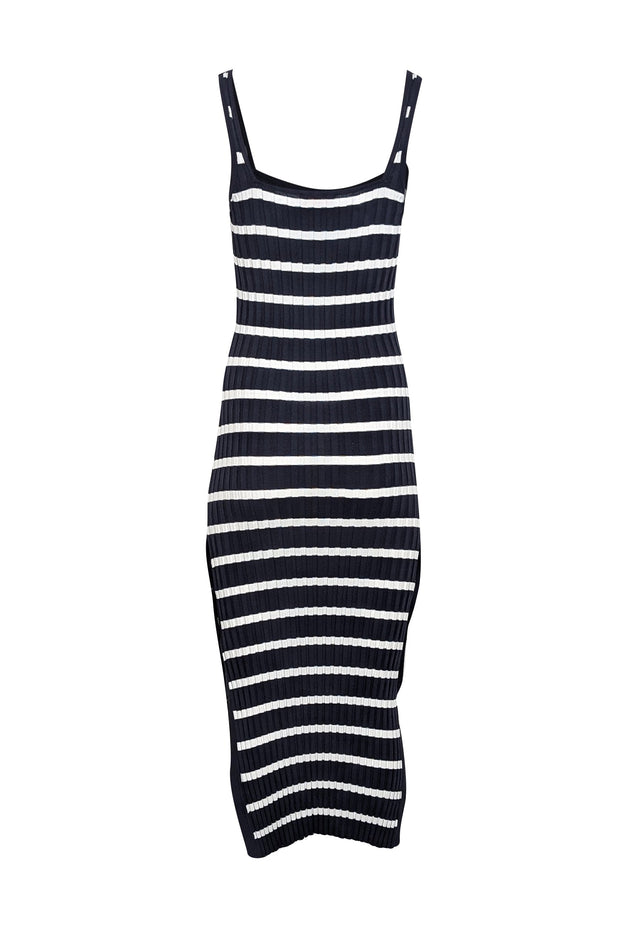 Current Boutique-Solid & Striped - Navy & White Striped Ribbed Dress Sz S