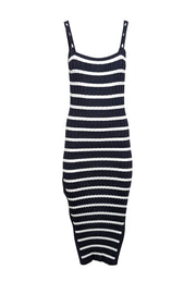 Current Boutique-Solid & Striped - Navy & White Striped Ribbed Dress Sz S