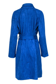 Current Boutique-Solitaire - Blue Faux Suede Trench Coat Sz XL