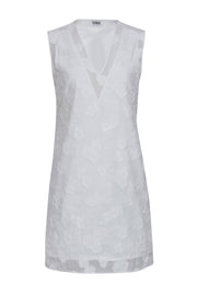 Current Boutique-Sonia Rykiel - White Sleeveless 3D Floral Shift Dress Sz S