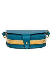 Current Boutique-Sophie Hulme - Teal Leather Mini Crossbody Bag