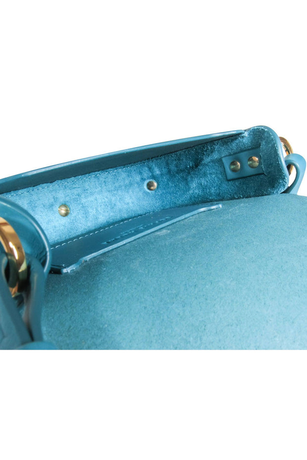 Current Boutique-Sophie Hulme - Teal Leather Mini Crossbody Bag