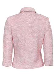 Current Boutique-St John - Light Pink Boucle Cream Button Blazer Sz 6