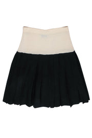 Current Boutique-St. John - Black & Cream Pleated Skirt Sz 12