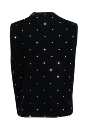 Current Boutique-St. John - Black Mockneck Knit Top w/ Gold Sequins Sz L