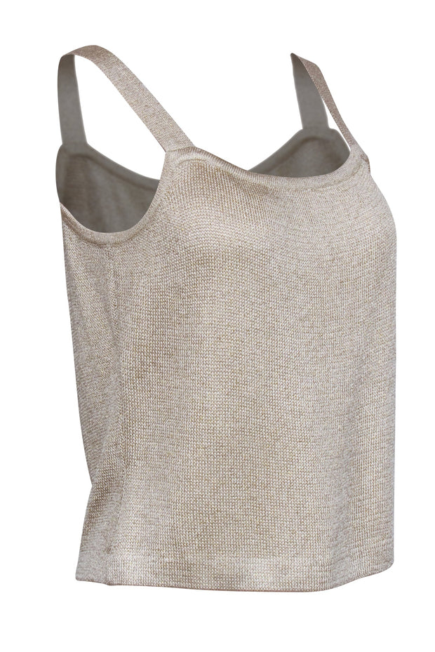 Current Boutique-St. John - Champagne Gold Knit Tank Top Sz S