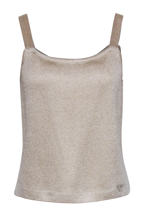 Current Boutique-St. John - Champagne Gold Knit Tank Top Sz S