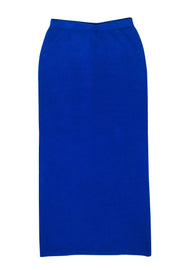 Current Boutique-St. John - Cobalt Blue Knit Maxi Skirt w/ Slit Sz 8