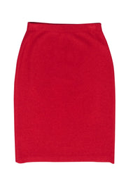 Current Boutique-St. John - Crimson Red Wool Blend Pencil Skirt Sz 2