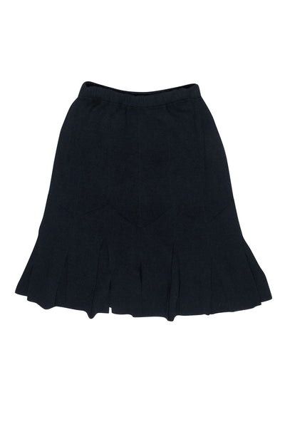 Current Boutique-St. John - Dark Navy Knit Car Wash Hem Skirt Sz 6