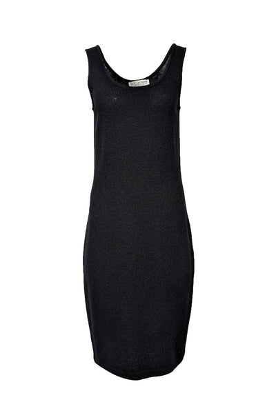 Current Boutique-St. John - Dark Navy Knit Sleeveless Midi Dress Sz 10