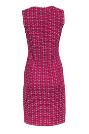 Current Boutique-St. John - Dark Pink, White, & Black Plaid Sleeveless Sheath Dress Sz 4